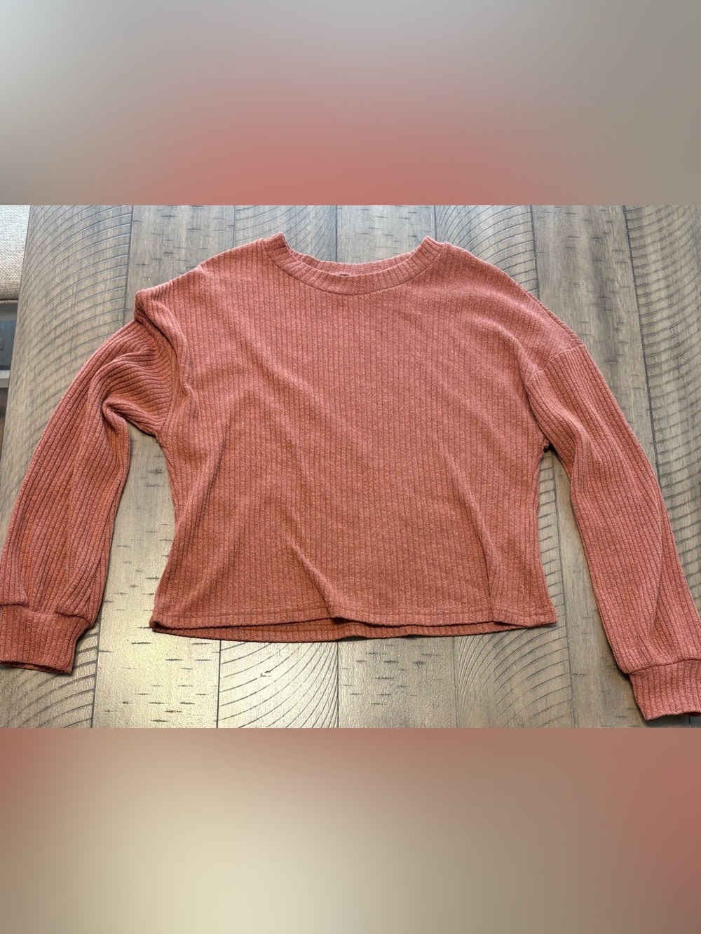 Women's Ribbed Crewneck Sweater Rust